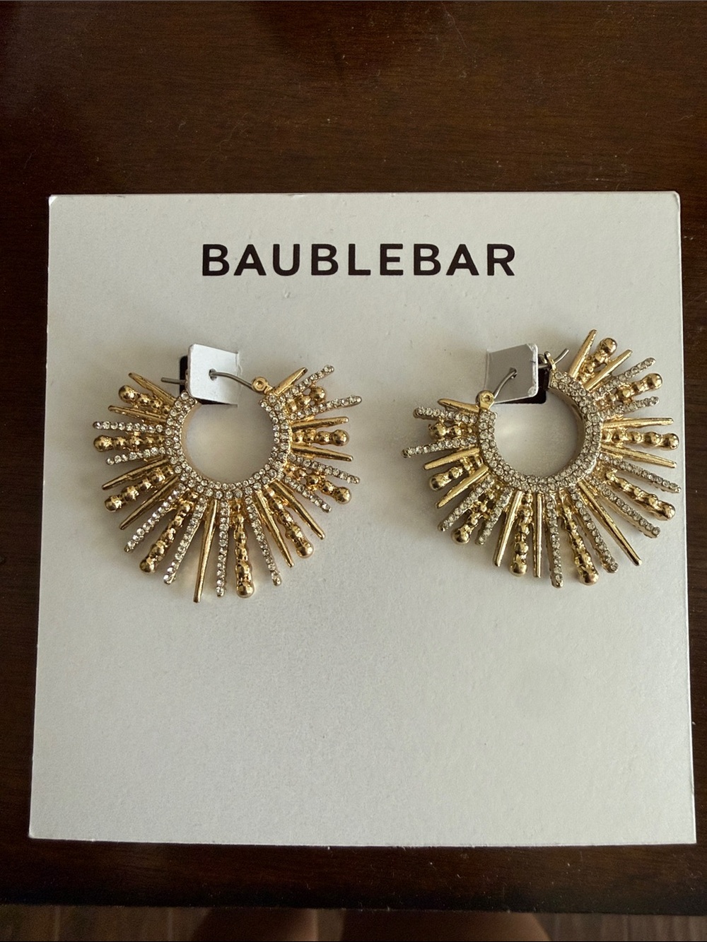 BaubleBar Sunburst Hoop Earrings with Crystal Accents
